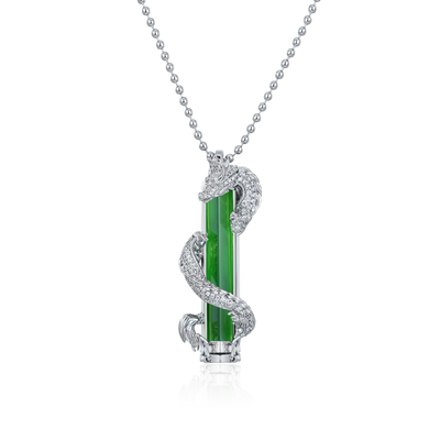 WONG Ⅱ Iced Out Jade Column Pendant