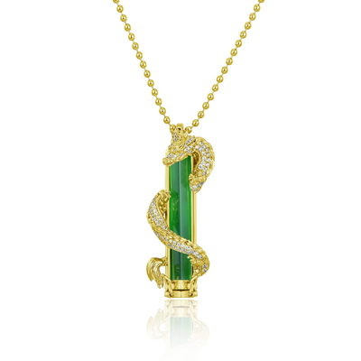 WONG Ⅱ Iced Out Jade Column Pendant