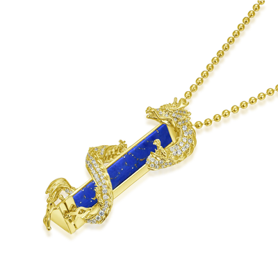 WONG Ⅱ Iced Out Lapis Lazuli Column Pendant