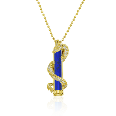 WONG Ⅱ Iced Out Lapis Lazuli Column Pendant