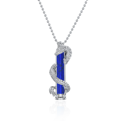 WONG Ⅱ Iced Out Lapis Lazuli Column Pendant