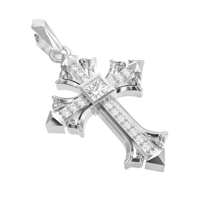 Rhombus Radiance Cross Pendant