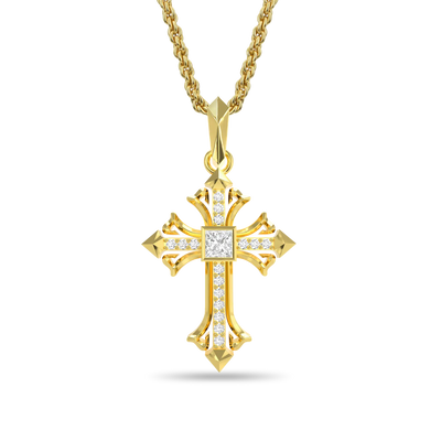 Rhombus Radiance Cross Pendant