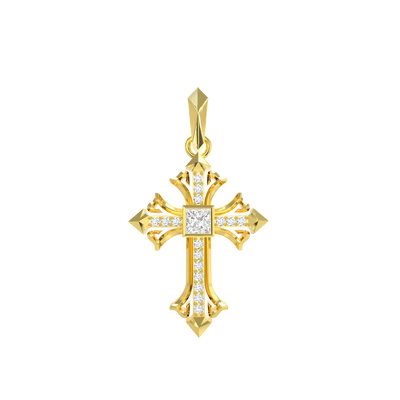 Rhombus Radiance Cross Pendant