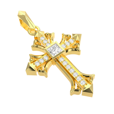 Rhombus Radiance Cross Pendant