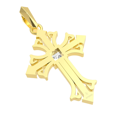 Rhombus Radiance Cross Pendant