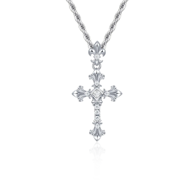 Knight Flower Cross Pendant
