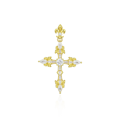 Fleur De Lis Cross Pendant