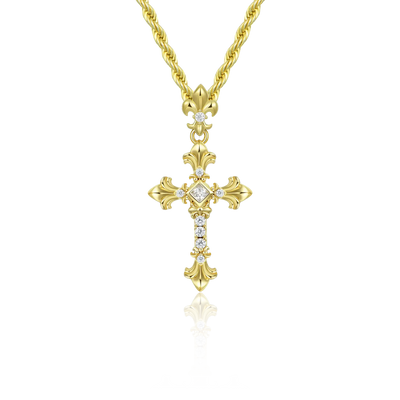 Knight Flower Cross Pendant