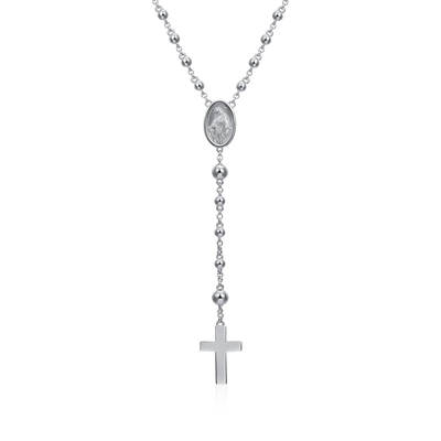 Custom Adjustable 14k Gold Virgin Mary Rosary Necklace