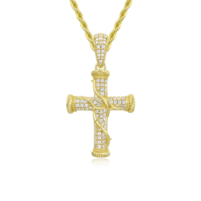 Roman Pillar Thorn Cross Pendant