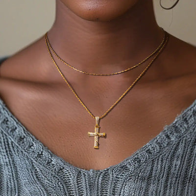 Roman Pillar Thorn Cross Pendant