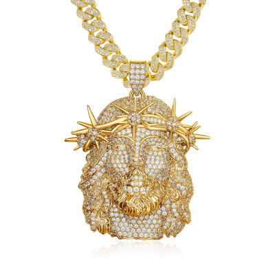 Jesus Piece Fully Iced Pendant - Large