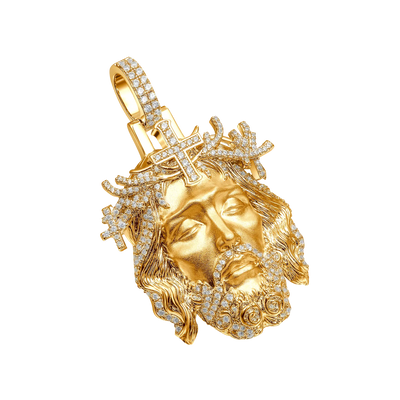 38mm Jesus Piece Brass Iced Pendant