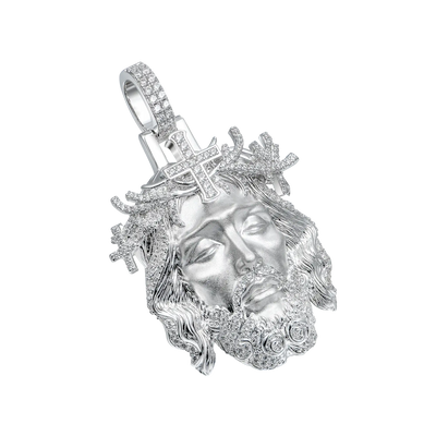 38mm Jesus Piece Brass Iced Pendant