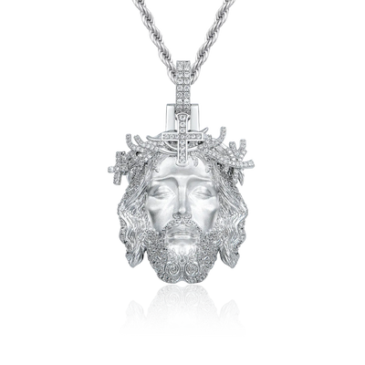 38mm Jesus Piece Brass Iced Pendant