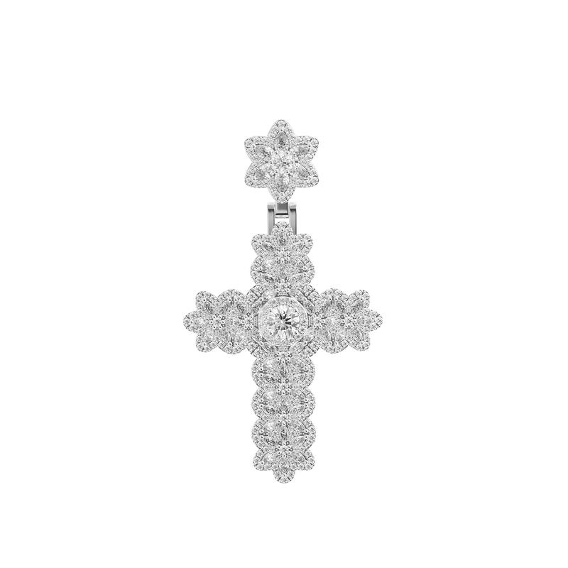 Marquise Flower Cross Pendant - APORRO