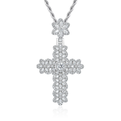 Women's Marquise Flower Cross Pendant