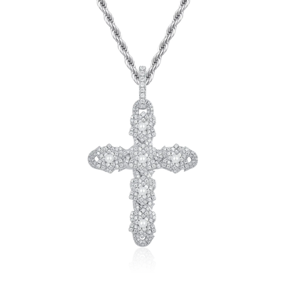 Pearl Rose Cross Pendant