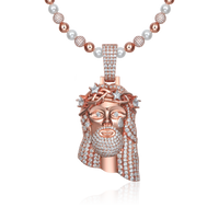 Rose Gold Stellar Jesus Pendant - Medium