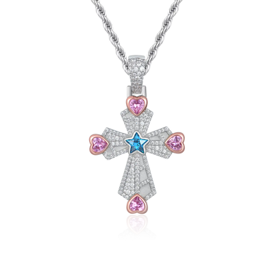 LaFlare Mini Church On Iced Cross Pendant