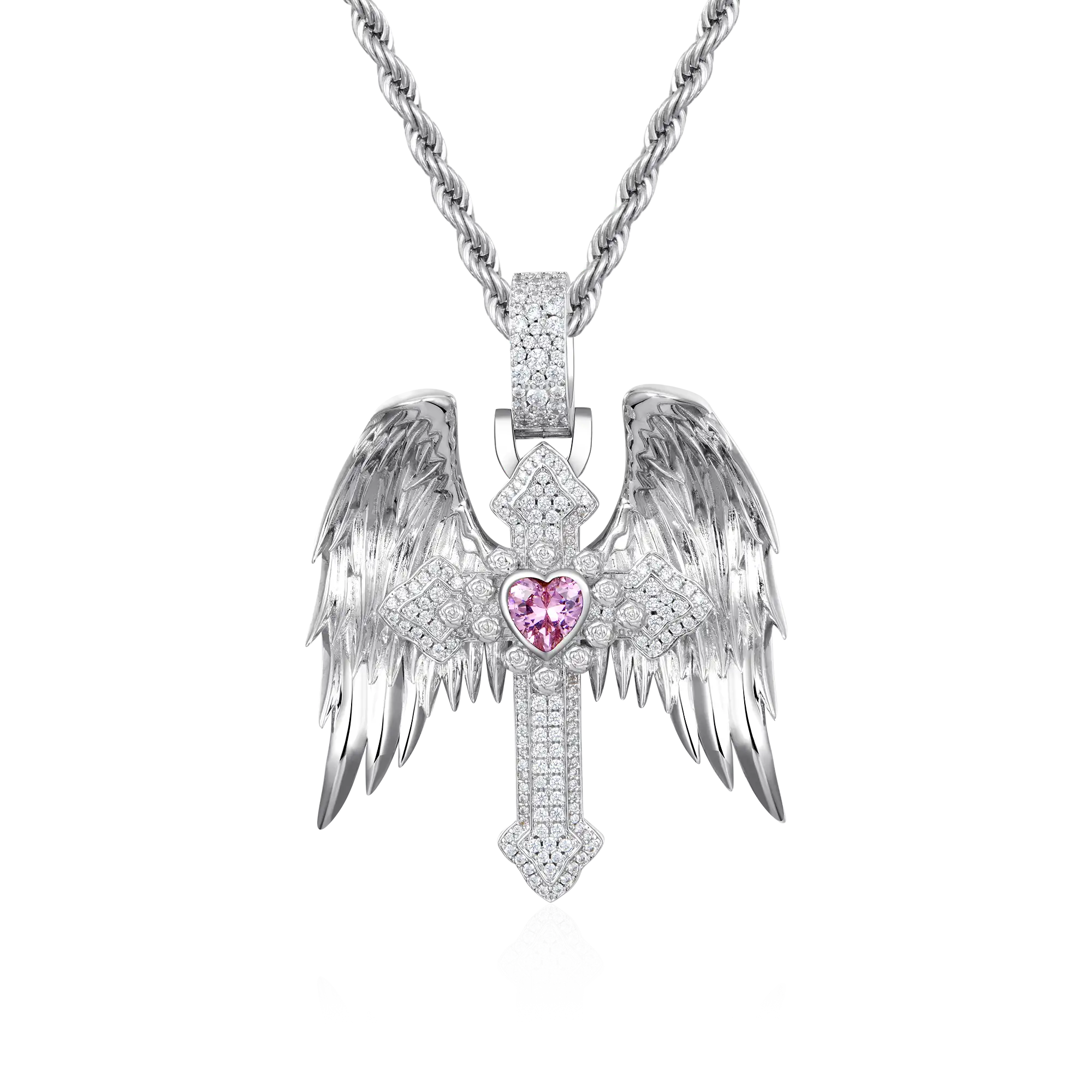 Guardian Wings Cross Pendant - Medium