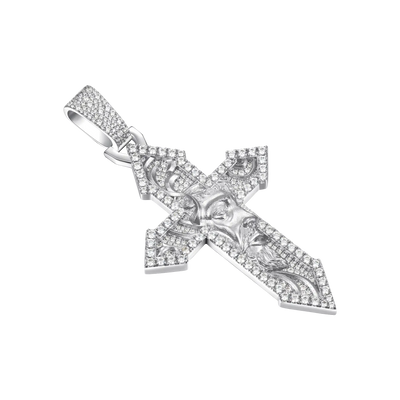 Medium Brass Divine Engraved Cross Pendant