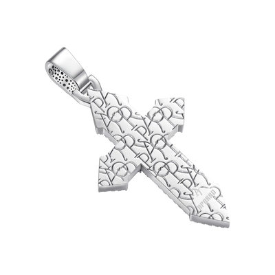 Medium Brass Divine Engraved Cross Pendant