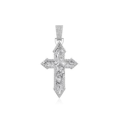 Divine Engraved Cross Pendant - Medium