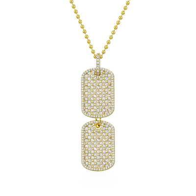 Custom Emerald Cut Double Dog Tag Pendant