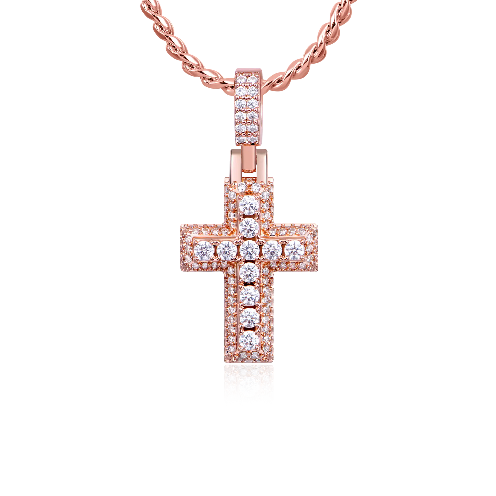 Moissanite Brilliance Layered Cross Pendant - Small – APORRO
