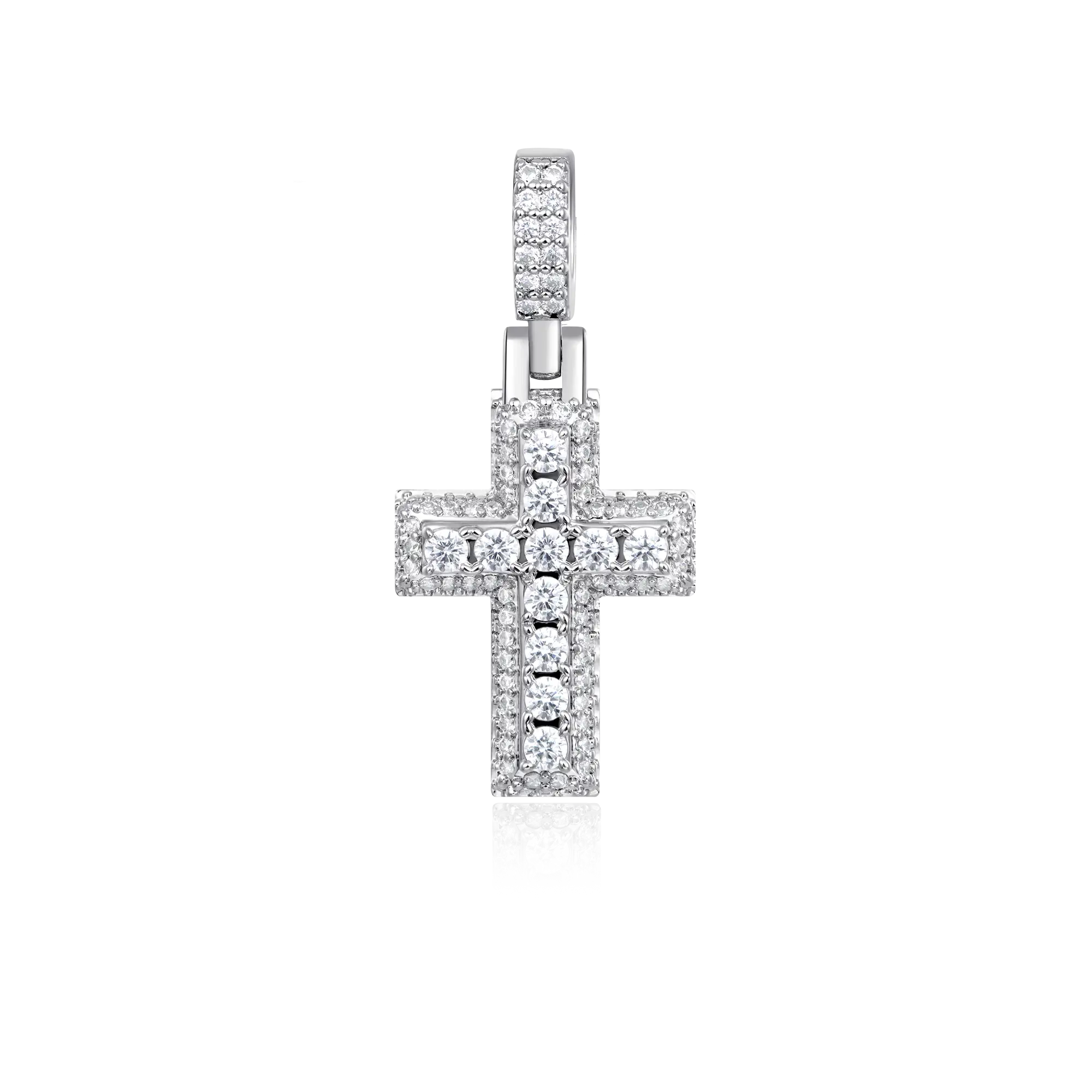 Small Brass Brilliance Layered Cross Pendant