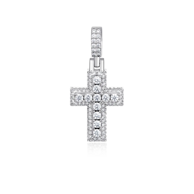 Small Brass Brilliance Layered Cross Pendant