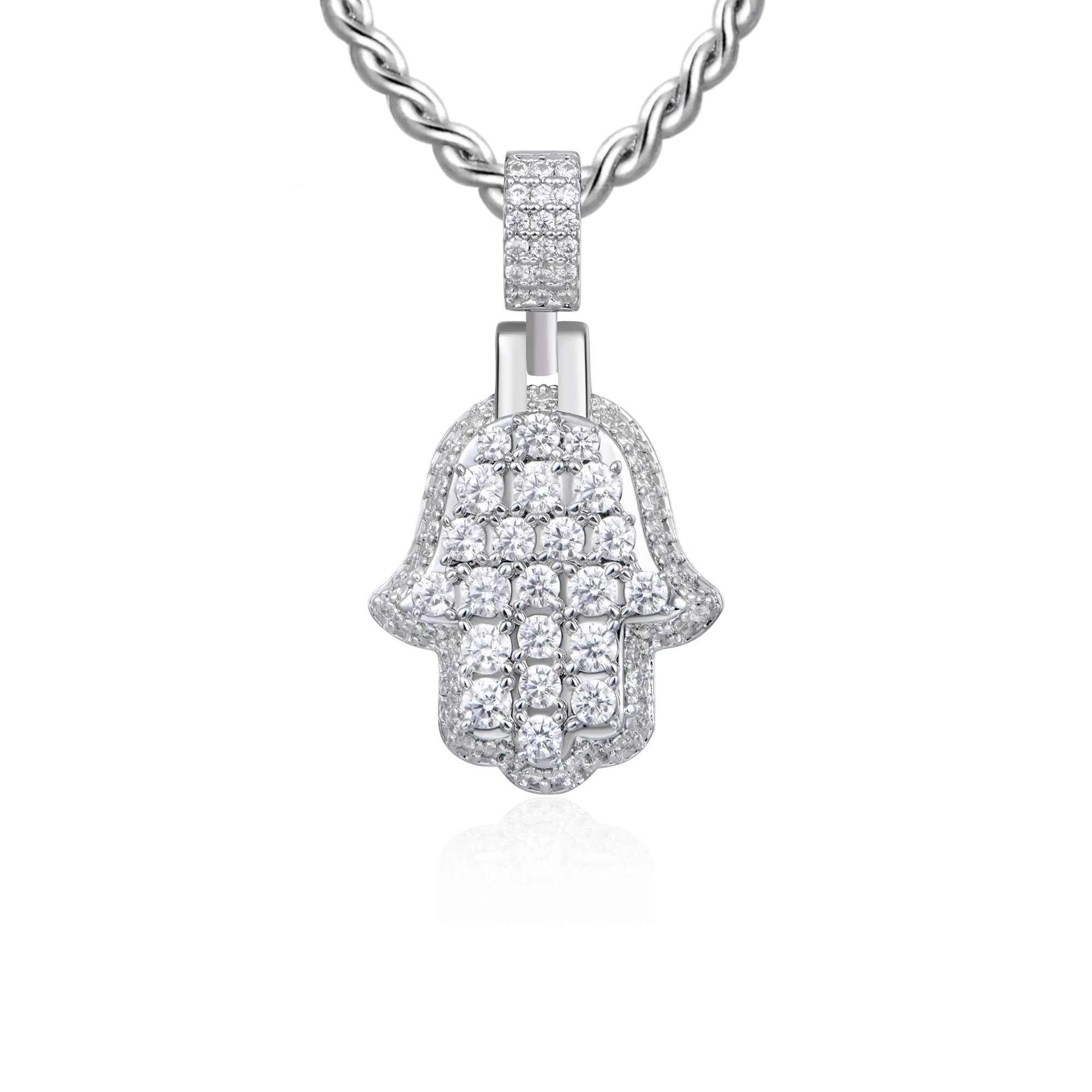 Brilliance Layered Hamsa Pendant - Small
