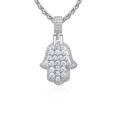 Brilliance Layered Hamsa Pendant - Small