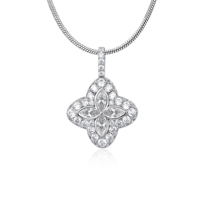 Moissanite Luminous Clover Pendant - White Diamond