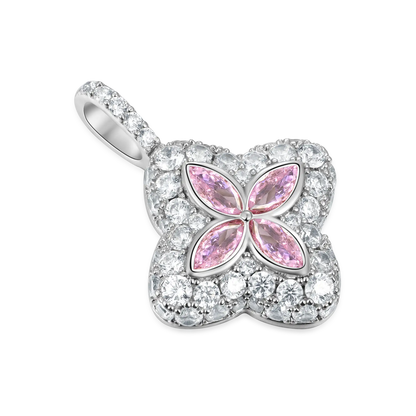 Moissanite Luminous Clover Pendant - Pink Diamond