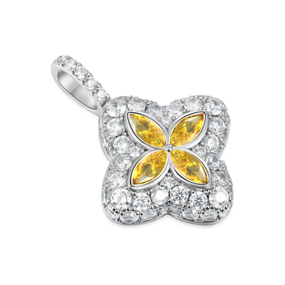 Moissanite Luminous Clover Pendant - Yellow Diamond