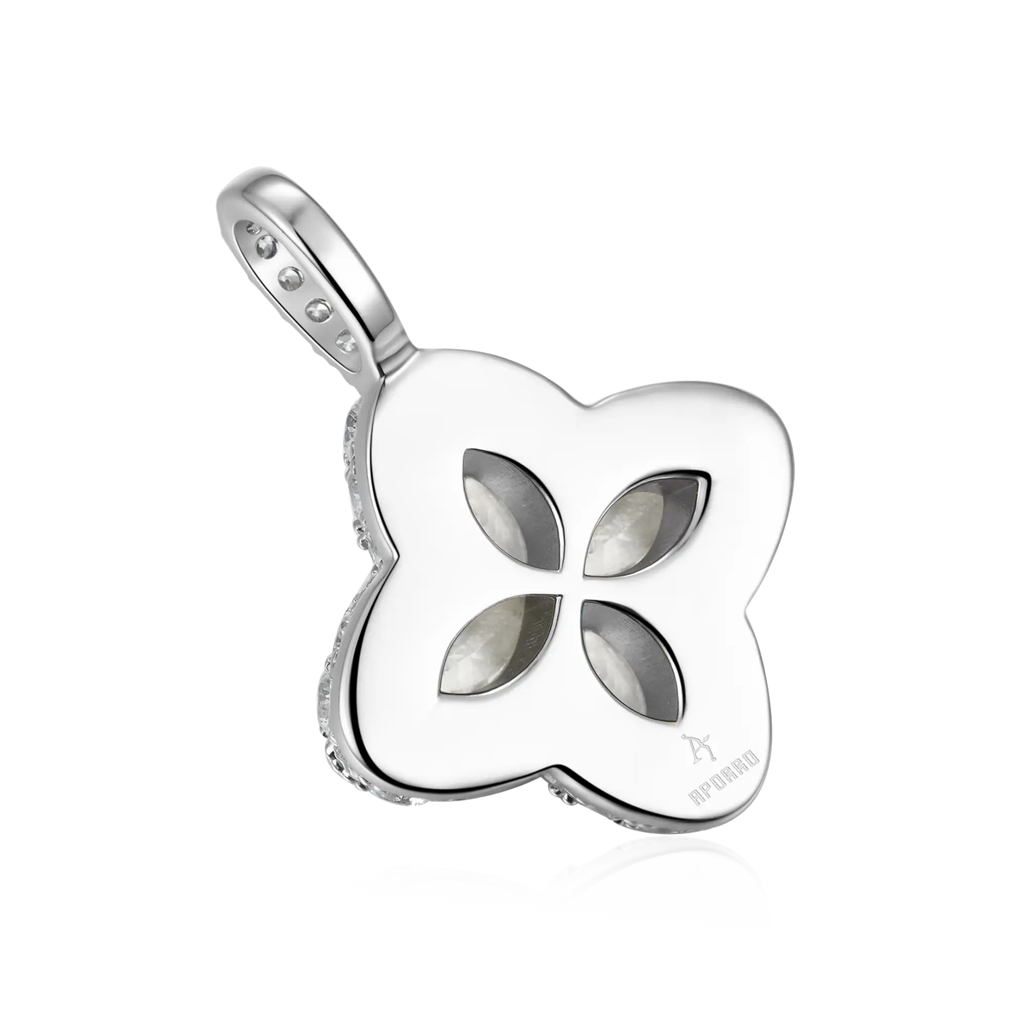 Moissanite Luminous Clover Pendant - White Diamond