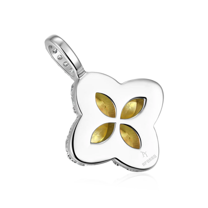 Moissanite Luminous Clover Pendant - Yellow Diamond