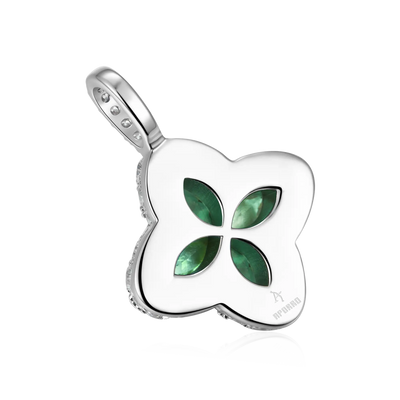 Iced Luminous Clover Pendant & Chain Set