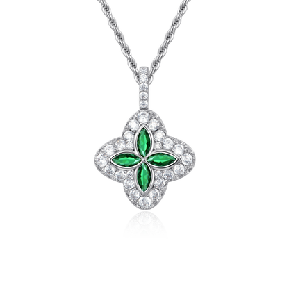 Iced Luminous Clover Pendant