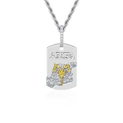 Zodiac Dog Tag Pendant
