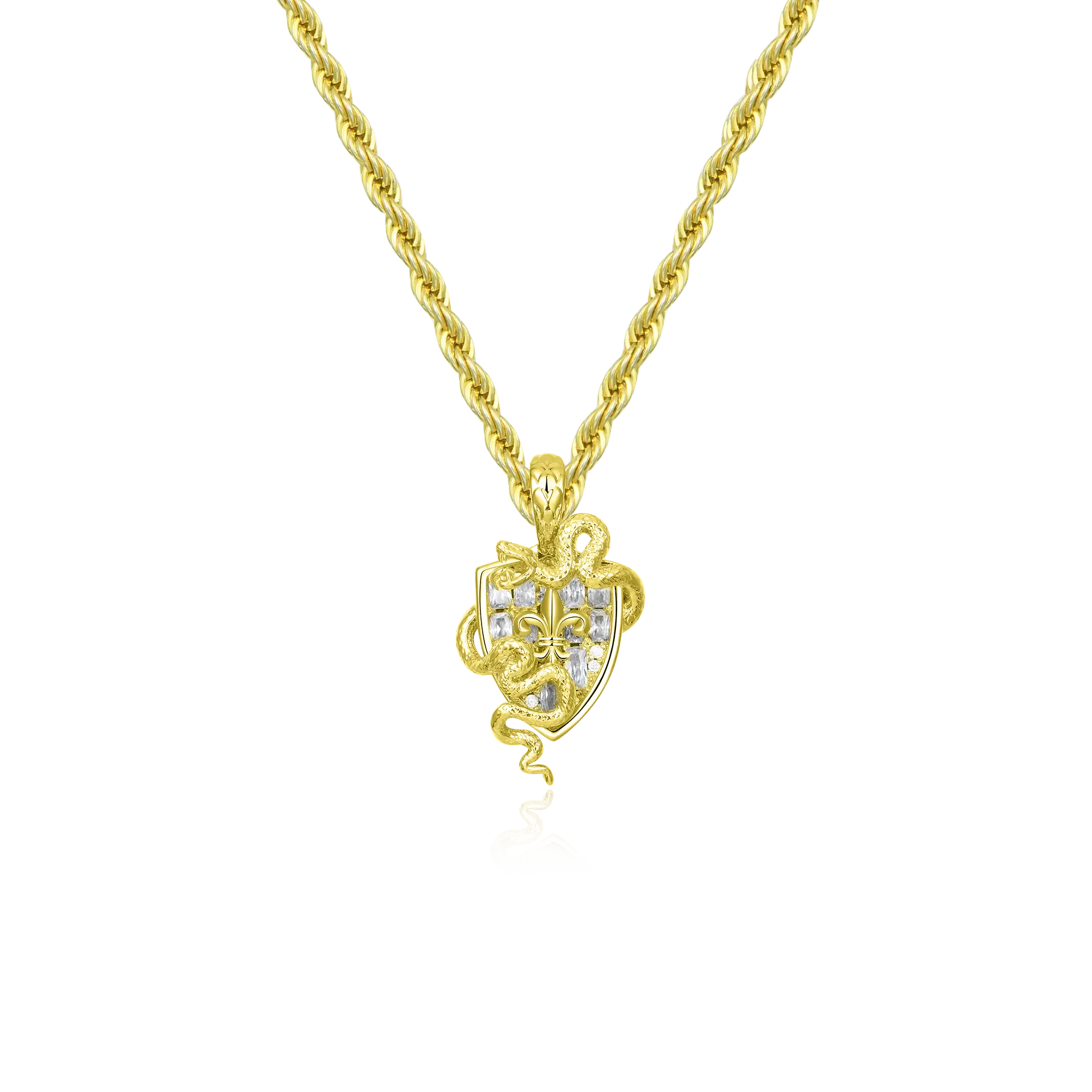Women's Guardian Shield Snake Pendant - 25mm