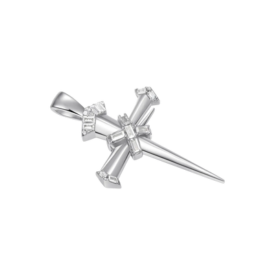 Moissanite Sacred Mercy Nail Cross Pendant