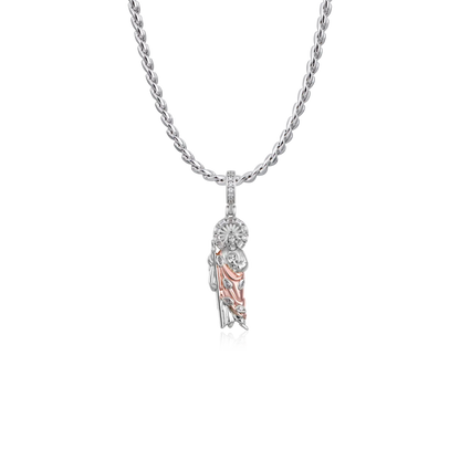 Moissanite St. Jude Dual-Tone Pendant