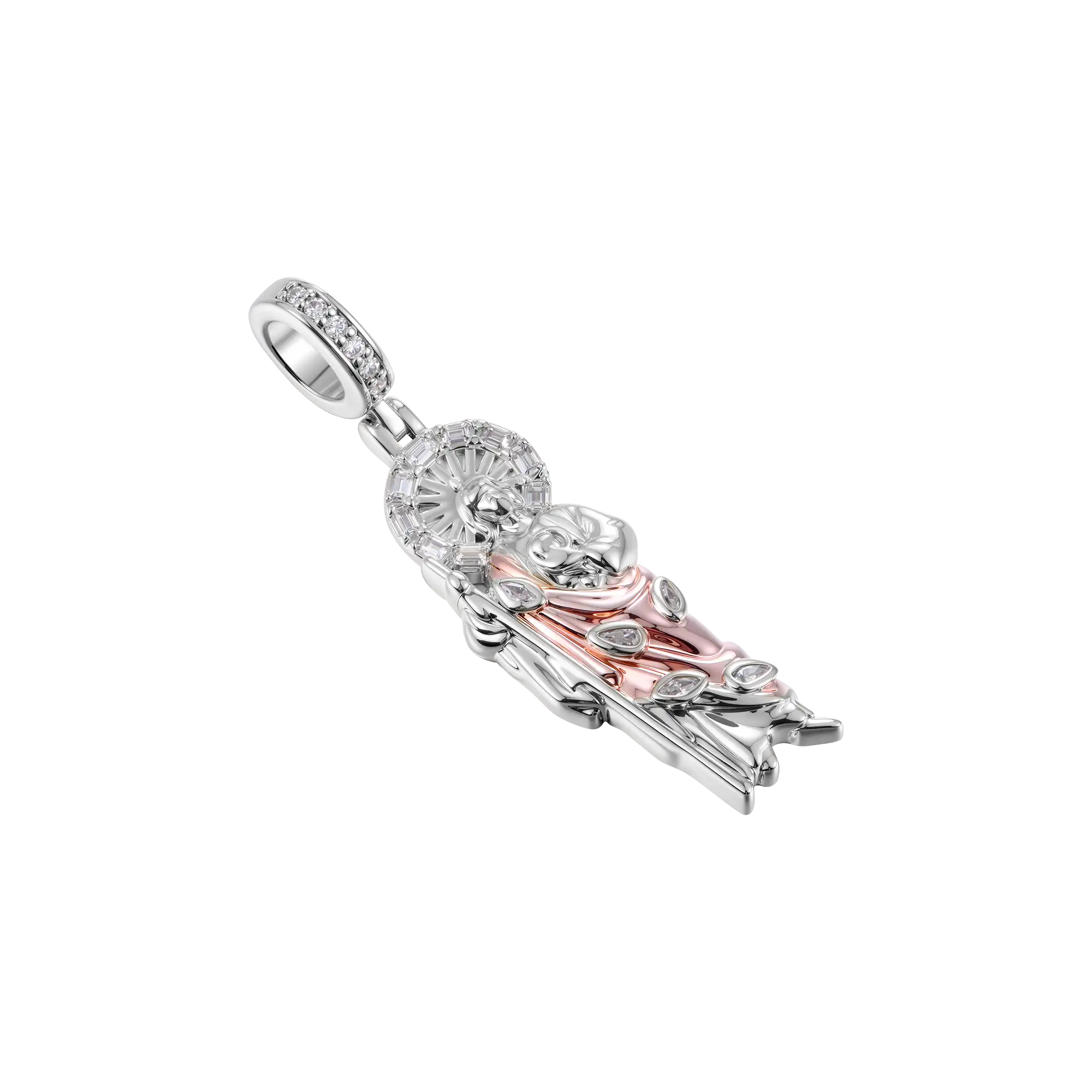 Moissanite St. Jude Dual-Tone Pendant
