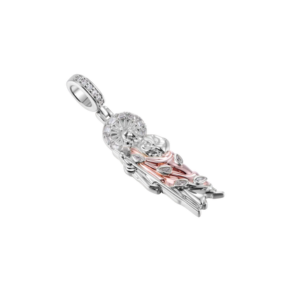 Moissanite St. Jude Dual-Tone Pendant