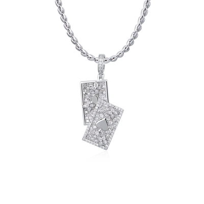 Iced Spade Poker Pendant