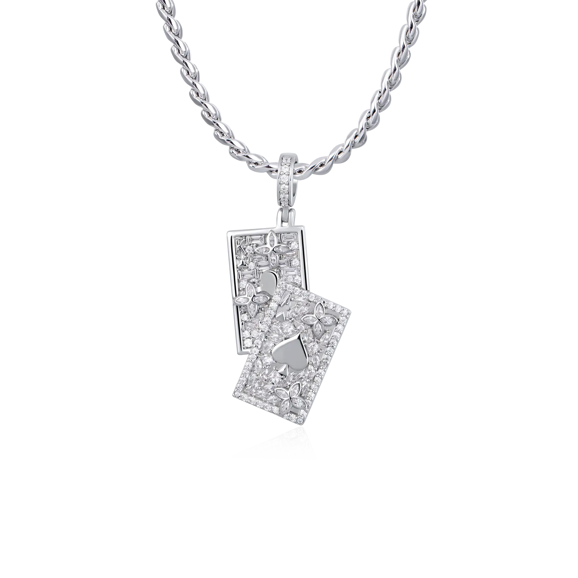 Moissanite Iced Spade Poker Pendant